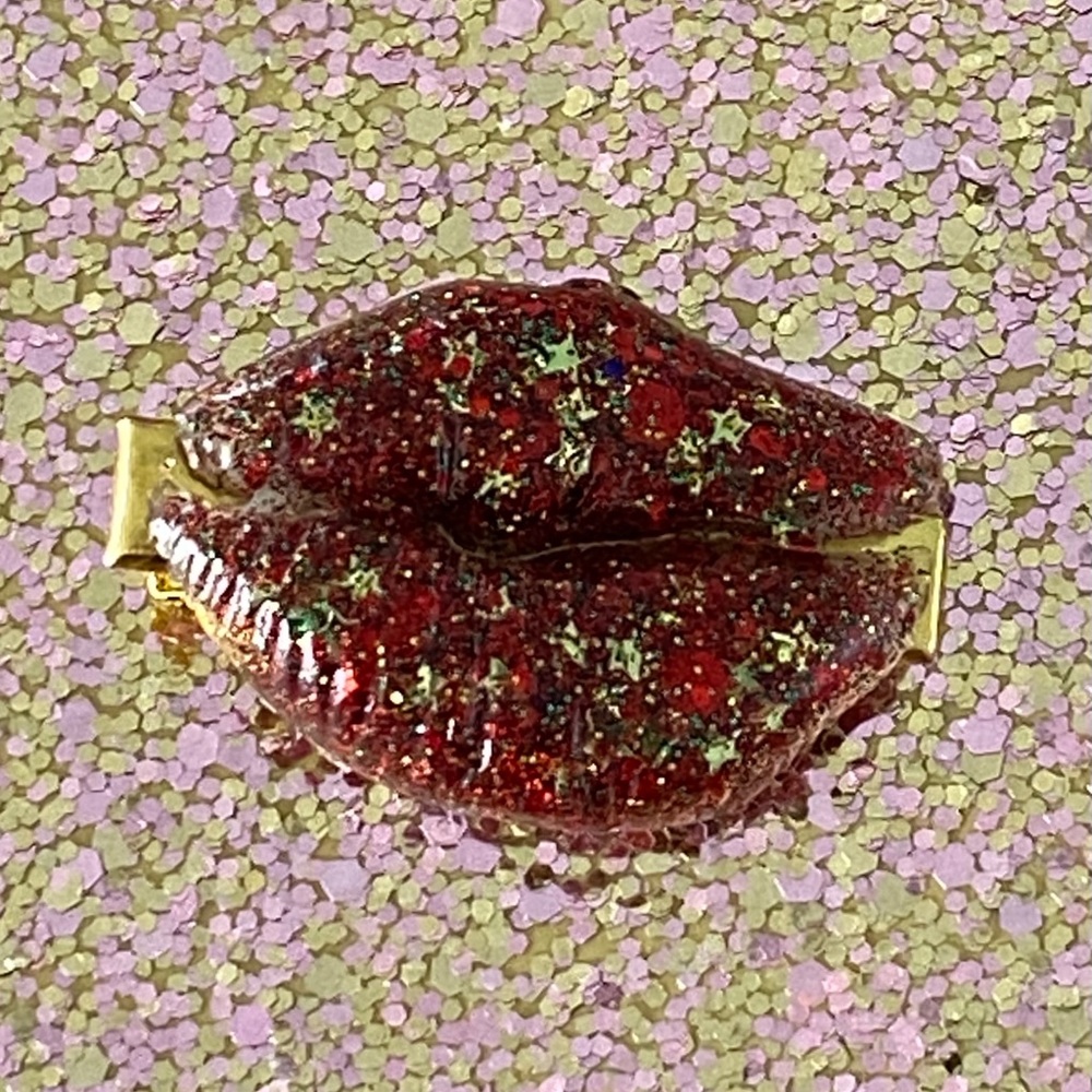 New Glitter Lips Hair Clip